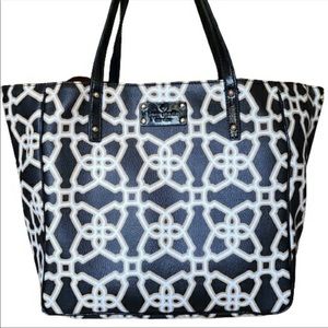 Black, white, tan geometric shape Kate Spade handbag